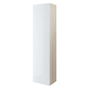 Dulap baie coloana Smart, cu o usa, suspendat, alb, asamblat, 42x32x170 cm