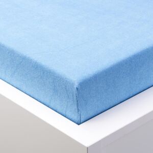 Cearșaf cu elastic frotir EXCLUSIVE albastru pat simplu 2 buc