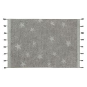 Covor dreptunghiular gri din bumbac 120x175 cm Hippy Stars Grey Lorena Canals
