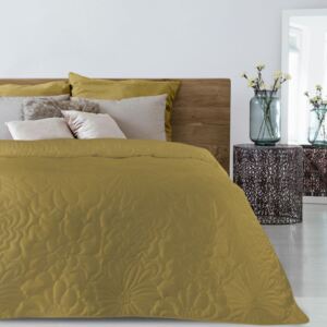 Cuvertură de pat galbenă, cu imprimeu floral Lăţime: 200 cm | Lungime: 220 cm