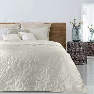 Cuvertură de pat crem, cu imprimeu floral Lăţime: 170 cm | Lungime: 210 cm