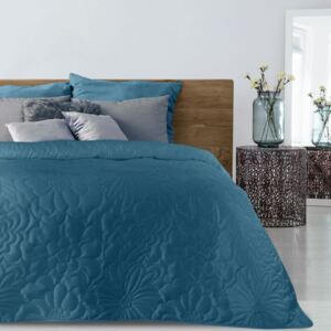 Cuvertură de pat albastru închis, cu imprimeu floral Lăţime: 170 cm | Lungime: 210 cm