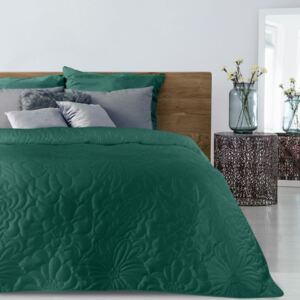 Cuvertură de pat verde închis, cu imprimeu floral Lăţime: 200 cm | Lungime: 220 cm