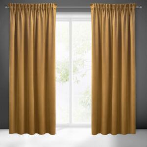 Draperii de catifea maro pentru dormitor, pe clești cu balama Lungime: 270 cm