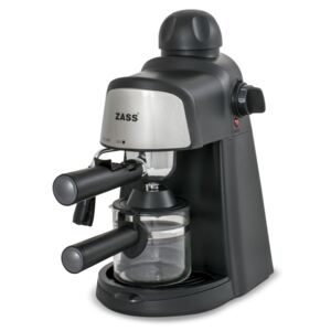 Espressor manual Zass, 800 W, 5 bari, dispozitiv cappuccino, negru