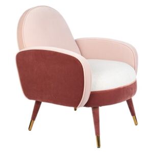 Scaun lounge roz cu alb Sam