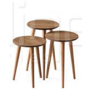 Set 3 Masute Cafea AY&HOME Design Retro Wood
