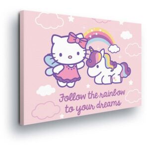 Tablou - Hello Kitty and Rainbow Pony 60x40 cm