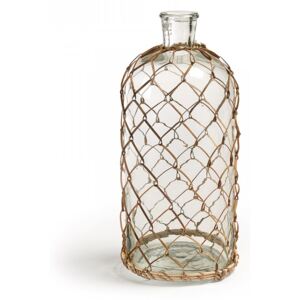 Vaza transparenta din sticla si ratan 34 cm Decade La Forma