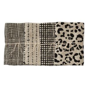Set 4 șervețele textile Linen Couture Leopard, lățime 40 cm