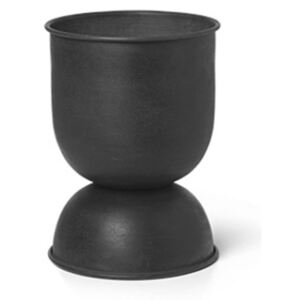 Ghiveci negru din metal 30 cm Hourglass Small Ferm Living
