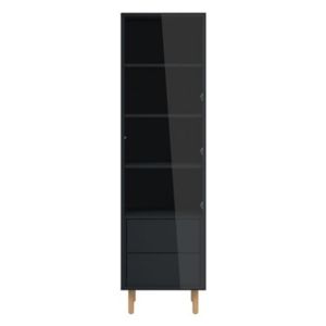 Vitrina Moko REG1W2S, negru antracit, 50x42x177 cm lxAxh