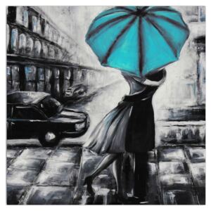Tablou cu pereche îndrăgostită sub umbrelă (Modern tablou, K012472K3030)