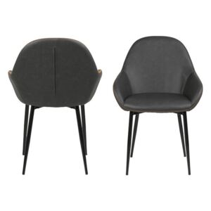 Set de 2 scaune Marnie, metal/spuma, gri, 85 x 60 x 57,5 cm