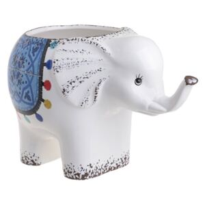 Elly Suport ghiveci elefant, Ceramica, Alb