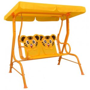 Koohashop Balansoar pentru copii galben 115 x 75 x 110 cm textil