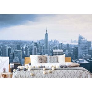 Fototapet - New York City Skyline Empire State Building Blue Vliesová tapeta - 368x254 cm