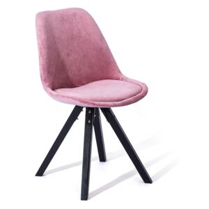 Set 2 scaune dining loomi.design Dima, roz prăfuit-negru