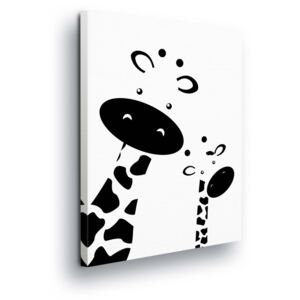 Tablou - Cartoon Giraffes in Black 80x80 cm