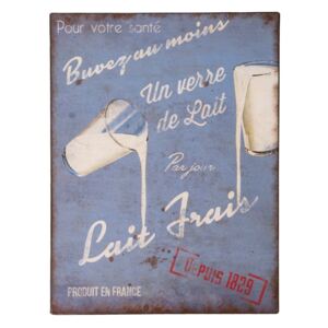Poster metalic Antic Line Lait Frais, 25 x 33 cm