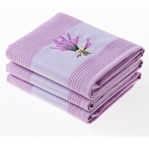 Set prosoape bucătărie vafelă LAVANDĂ violet 3 buc