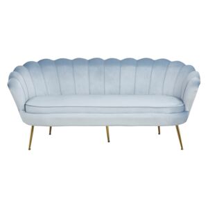 Canapea din catifea Shell gri, 3 locuri