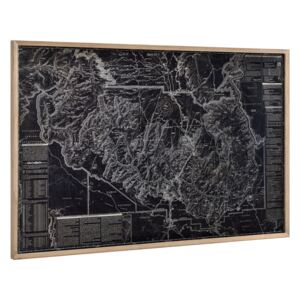 Design fotografie de perete pe placa de aluminiu Modell 2 - Harta Grand Canyon, 80x120x3,8cm cu rama lemn
