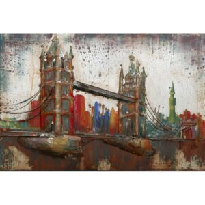 Tablou pe metal striat - Tower Bridge, 80x120 cm
