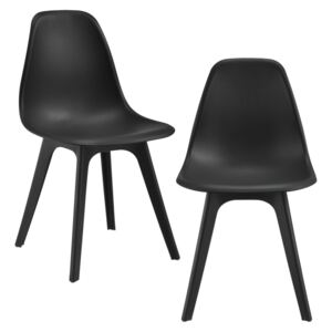 Set doua bucati scaune design Ama, 83 x 54 x 48 cm, plastic, negru
