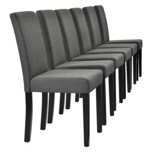 Set 6 scaune bucatarie San Marino, 90 x 42 cm, poliester, gri
