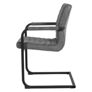 Set 2 scaune bucatarie, en.casa, 86 x 60 cm, piele sintetica, forma ergonomica, gri
