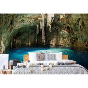 Fototapet - Underground Lake Grotto Vliesová tapeta - 416x254 cm