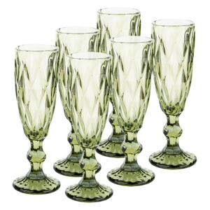 Set de pahare de şampanie, 6buc, 150 ml, verde, BAROLO TYPE 4