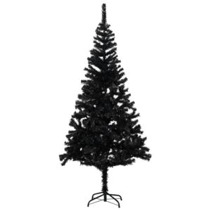 Pom de Crăciun artificial cu suport, negru, 240 cm, PVC