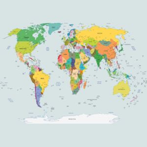 Fototapet - Harta fizică a lumii (254x184 cm)