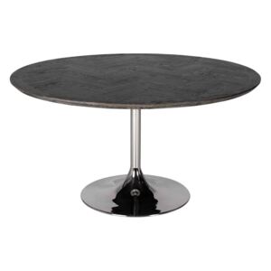 Masa dining neagra/argintie Ø140 cm Blackbone