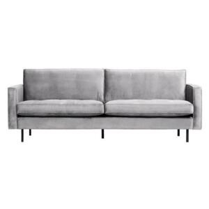 Canapea din catifea gri deschis Rodeo Classic Sofa Light Grey