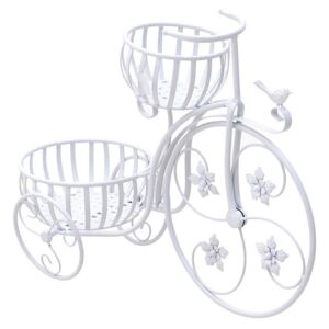 Suport metalic flori alb Bicicleta 60 cm x 24 cm x 47 cm