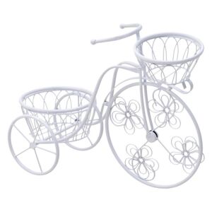 Suport metalic flori Bicicleta alb 65 cm x 24 cm x 46 cm