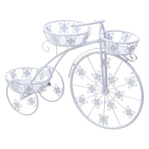 Suport metalic flori White Bike 75 cm x 24 cm x 50 cm