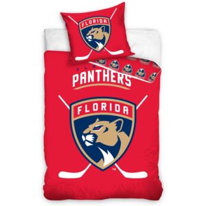 Lenjerie din bumbac luminoasă NHL Florida Panthers, 140 x 200 cm, 70 x 90 cm