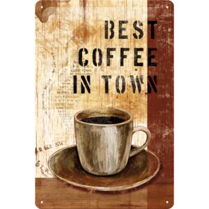 Buvu Placă metalică: Best Coffee in Town - 30x20 cm