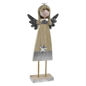 Decorațiune din lemn înger Ego dekor Stela, înălțime 29 cm
