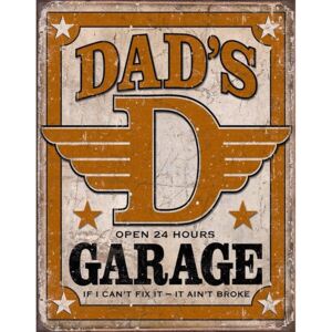 Placă metalică - Dad's Garage