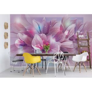 Fototapet - Flowers Modern Pink And Purple Vliesová tapeta - 368x254 cm