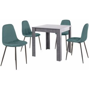 Set masă gri cu 4 scaune Støraa Lori Lamar Duro, albastru