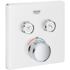 Baterie termostatata Grohe Grohterm Smartcontrol cu 2 functii, patrata, culoare alb