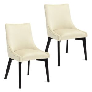 Set de 2 scaune de masa tapitate Buren, Bej, 86 x 54 x 62 cm