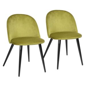 Set de 2 scaune tapitate Alto, Galbene, 77,5 x 49 x 49,5 cm