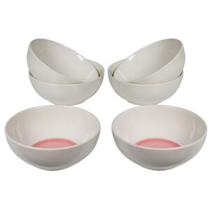 Set 6 boluri albe din ceramica 15 cm Spiral Pink Santiago Pons